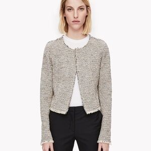 Theory Ualana Comprised Tweed Blazer Jacket Grey Size 2